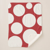 Warm rood en wit Polka Dot Blanket Sherpa Deken (Voorkant)