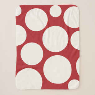 Warm rood en wit Polka Dot Blanket Sherpa Deken