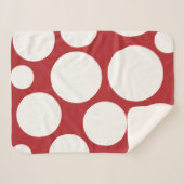 Warm rood en wit Polka Dot Blanket Sherpa Deken (Voorkant (horizontaal))