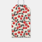 Warm rood kersenmotief cadeaulabel (Achterkant)