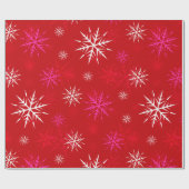 Warm rood sneeuwvlok inpakpapier (Vlak)