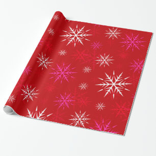 Warm rood sneeuwvlok inpakpapier
