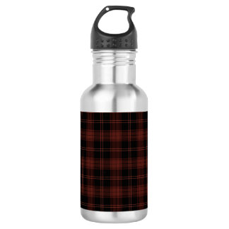 Warm rood, zwart geruit (tartan) patroon waterfles 