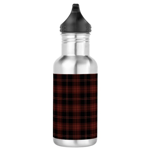 Warm rood, zwart geruit (tartan) patroon waterfles  (Rechts)