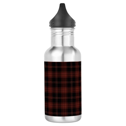 Warm rood, zwart geruit (tartan) patroon waterfles  (Links)