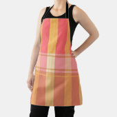 Warm roze bruin geruit streeppatroon schort (Insitu)