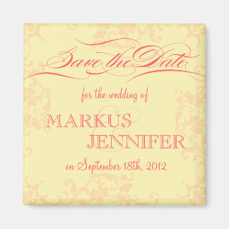  warm roze en geel sparen de Datum Magnet