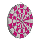 Warm roze en wit dartbord (Voorkant Links)