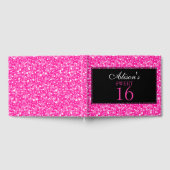 Warm roze en wit glitter gastenboek (Volledig)