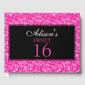 Warm roze en wit glitter gastenboek (Voorkant)