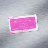 Warm roze en witte Waterverf Magnetisch Visitekaartje (Voorbeeld)