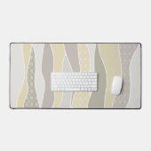 Warm roze geel groen gebogen streep Abstracte golf Bureaumat (Keyboard & Muis)