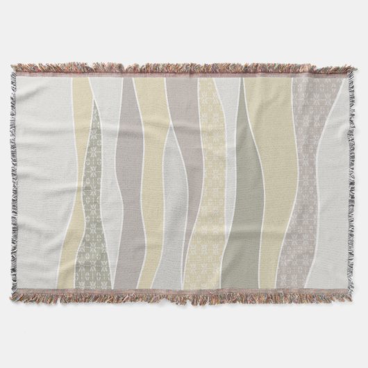 Warm roze geel groen gebogen streep Abstracte golf Deken (Voorkant)