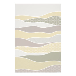 Warm roze geel groen gebogen streep Abstracte golf Foto Afdruk