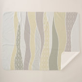 Warm roze geel groen gebogen streep Abstracte golf Sherpa Deken (Voorkant (horizontaal))