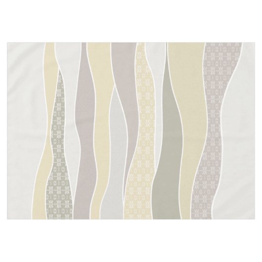 Warm roze geel groen gebogen streep Abstracte golf Tafelkleed (Voorkant (Horizontaal))