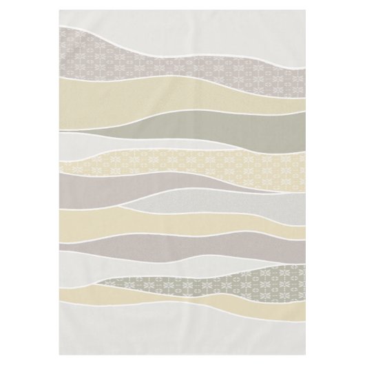 Warm roze geel groen gebogen streep Abstracte golf Tafelkleed (Voorkant)