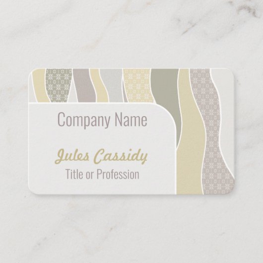 Warm roze geel groen gebogen streep Abstracte golf Visitekaartje (Voorkant)