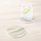 Warm roze geel groen gebogen streep Abstracte golf Zandsteen Onderzetter (Zijkant)