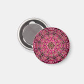 Warm Roze Geometrisch Mandala Motief Magneet (Voorkant / Achterkant)