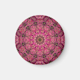 Warm Roze Geometrisch Mandala Motief Magneet