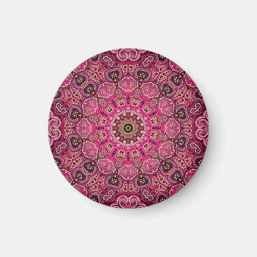 Warm Roze Geometrisch Mandala Motief Magneet (Voorkant)