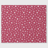 Warm roze met sterpatroon cadeaupapier (Vlak)