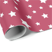 Warm roze met sterpatroon cadeaupapier (Rol Hoek)