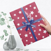 Warm roze met sterpatroon cadeaupapier