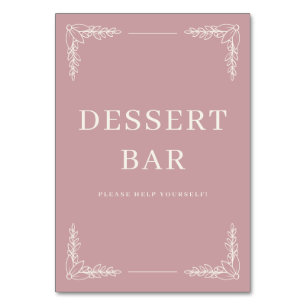 Warm Roze Minimalistische Dessert Bar Bord Kaart
