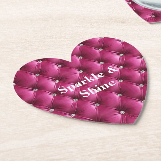 Warm Roze Nepfluwelen Kartonnen Onderzetters (Gekanteld)