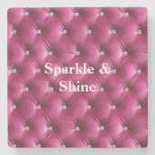 Warm Roze Nepfluwelen Stenen Onderzetter (Voorkant)