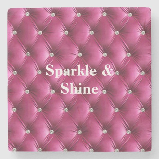 Warm Roze Nepfluwelen Stenen Onderzetter (Voorkant)