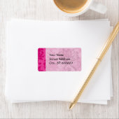 warm roze op roze kleurstofdamppatroon etiket (Insitu)