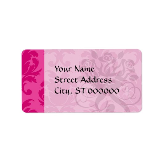 warm roze op roze kleurstofdamppatroon etiket (Voorkant)