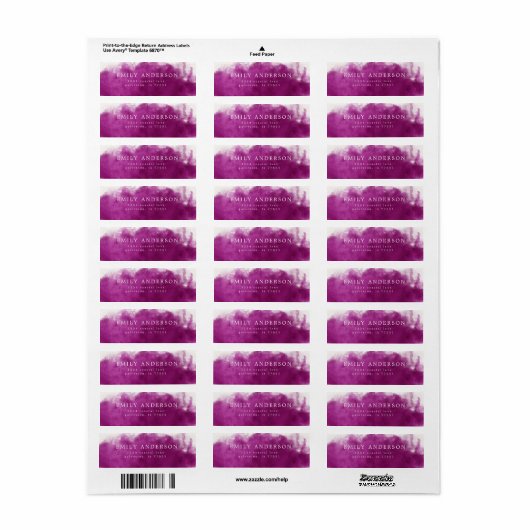 warm roze rookeffect modern retouradres etiket (Full Sheet)