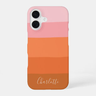 Warm Roze Terracotta Zonsondergang Persoonlijke Na iPhone 16 Hoesje
