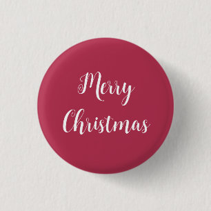 Warm Roze Vrolijk Kerstfeest Button