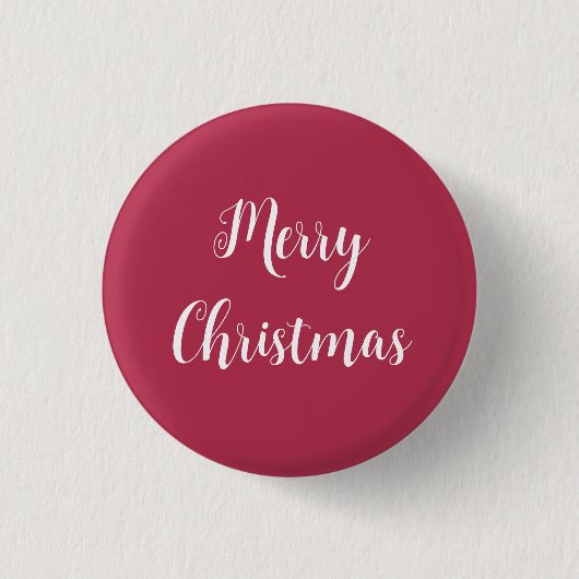 Warm Roze Vrolijk Kerstfeest Button (Voorkant)