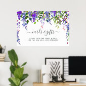 Warm-roze waterverf bloemkaarten en cadeausposter poster (Thuiskantoor)