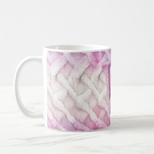 Warm roze witte Paarse letter W Koffiemok (Links)