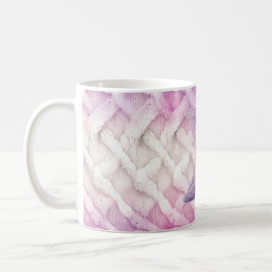Warm roze witte Paarse letter X Koffiemok (Links)