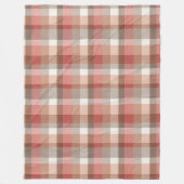 Warm Rustic Plaid Fabric Texture in Coral Fleece Deken (Voorkant)
