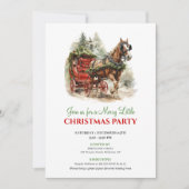 Warm rustic winter scene Christmas party invite Kaart (Voorkant)