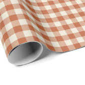 Warm rustiek herfst bruin gezellig dambord patroon cadeaupapier (Rol Hoek)