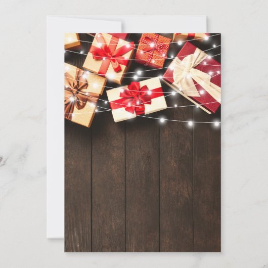 Warm rustiek kerstvakantie feestje kaart (Achterkant)