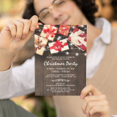 Warm rustiek kerstvakantie feestje kaart