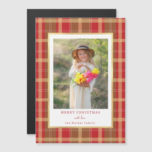 Warm Rustiek Rood & Goud Plakt Foto (Voorkant / Achterkant)