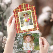 Warm Rustiek Rood & Goud Plakt Foto All In One Uitnodiging