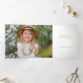 Warm Rustiek Rood & Goud Plakt Foto Drieluik Kaart (Binnen)